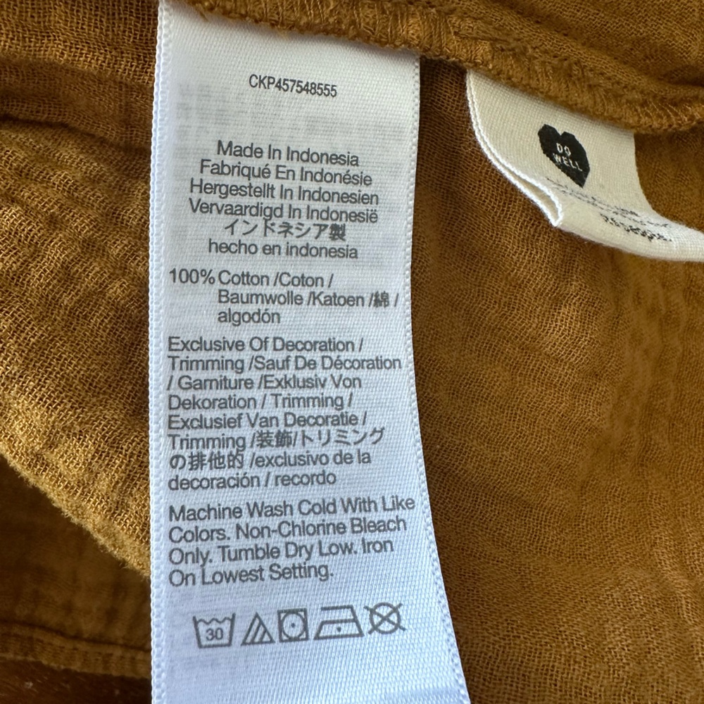 Madewell Double-Gauze Smocked Mini Skirt Antique gold ladies‎ Small - Picture 6 of 10